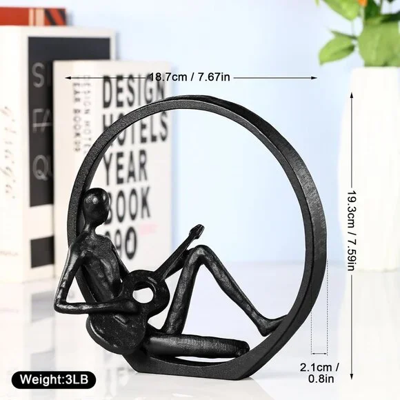 Music Décor Statue Guitar Figurine, Musician Sculpture Home Décor Musicians - Picture 3 of 6